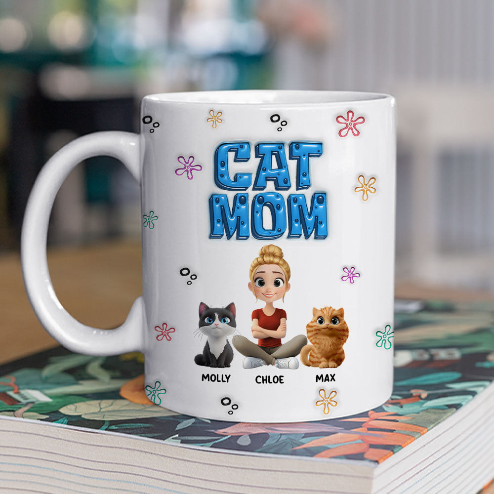 Sponge Cat Mom - Personalized Custom 3D Inflated Effect Mug