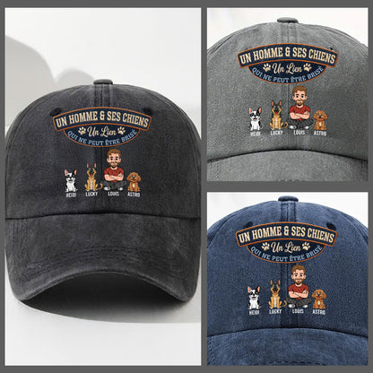 Pour Toujours Mon Chien - Casquette En Denim Vintage Délavé Personnalisée