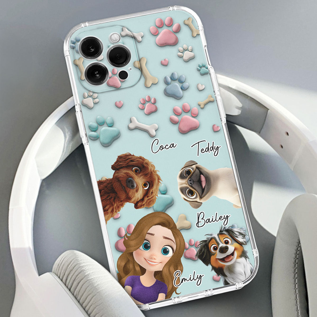 Dog And Human Cartoon - Personalized Custom Phone Case