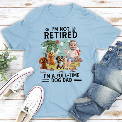 Full-time Dog Mom Dad Cartoon - Personalized Custom Unisex T-Shirt